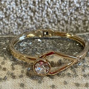 WHBM Elegant Crystal Hinged Oval  Bangle Bracelet